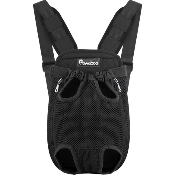 Pawaboo Size L 12-16 lb Front Backpack DOG Carrier in Black Mesh - Picture 1 of 12